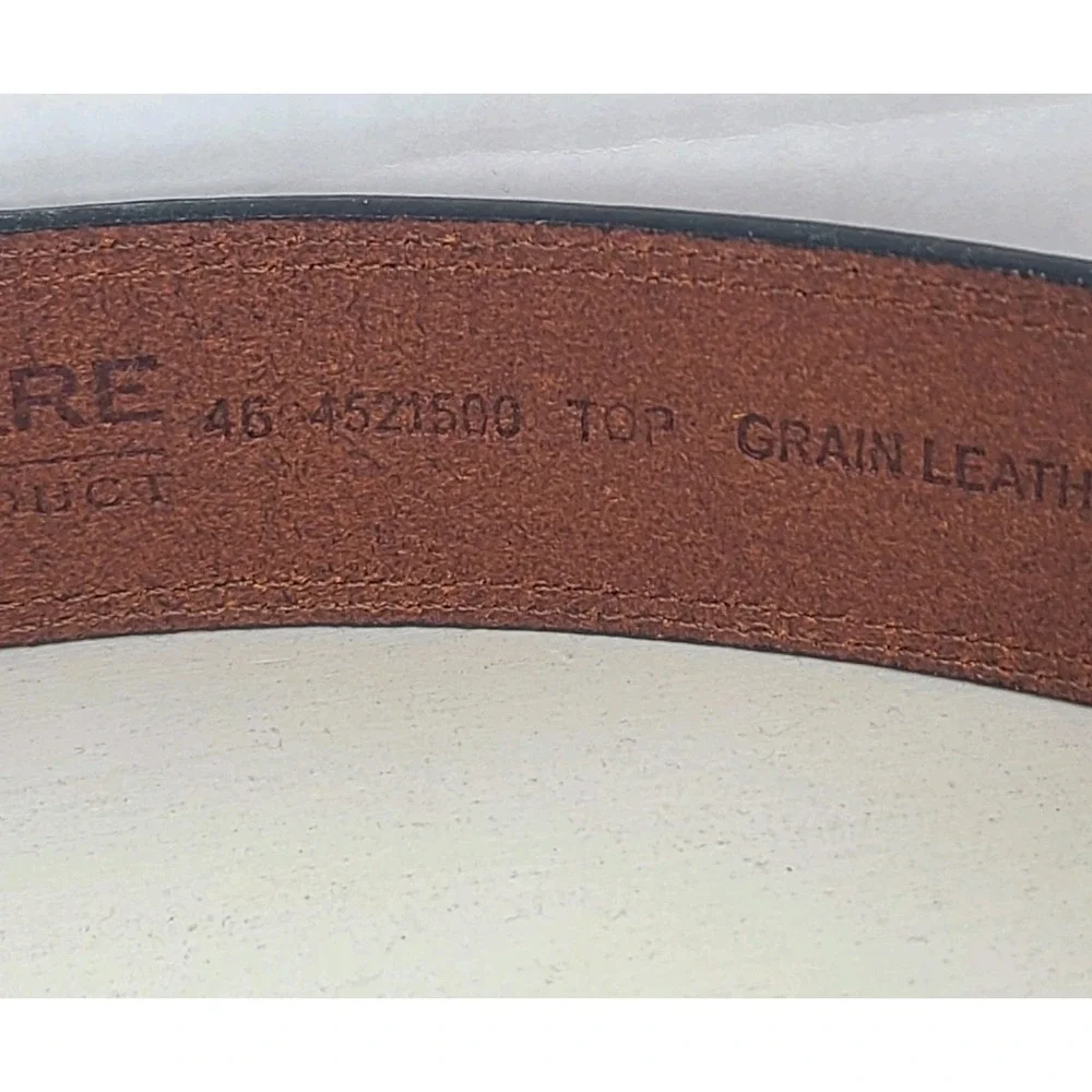 John Deere Leather Men's‎ Belt Size 46 Deer Logo Calf Hair Accents Green Yellow